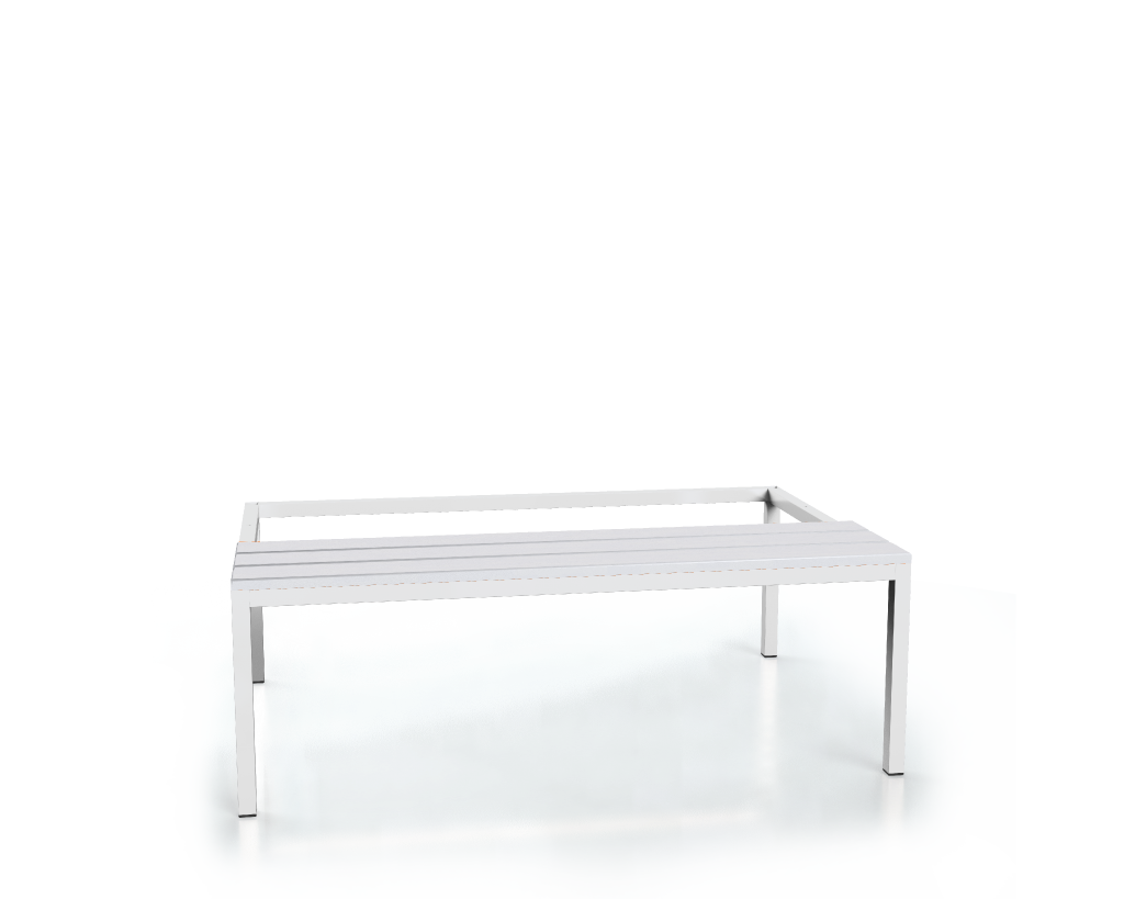 Vorbänk mit PVC latten - Basisausführung 375 x 1200 x 800